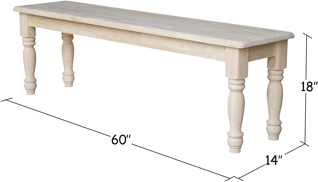 Farmhouse Bench Unfinished - International Concepts