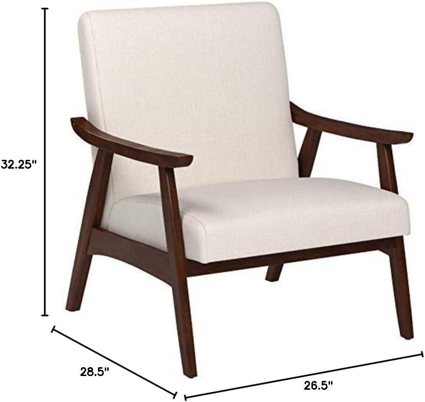 Davis Chair in Linen Beige fabric with Medium Espresso frame