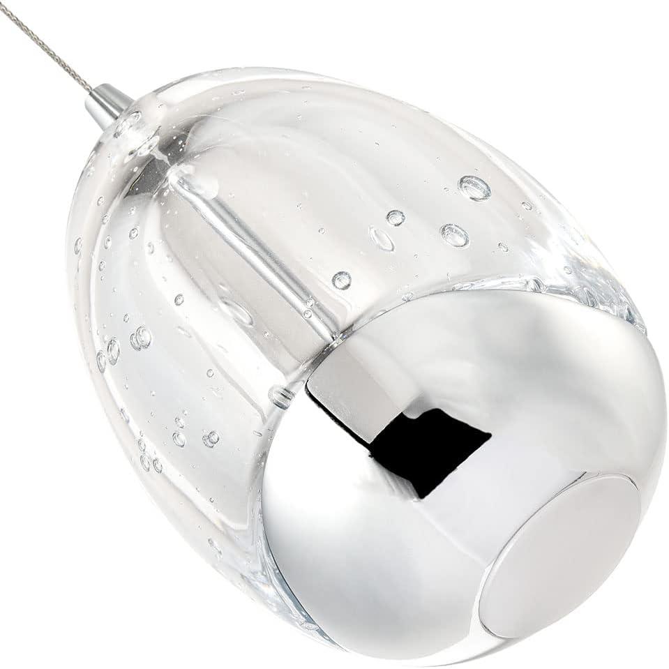 Artisan Deco 7.5" Polished Chrome Globe LED Pendant Light