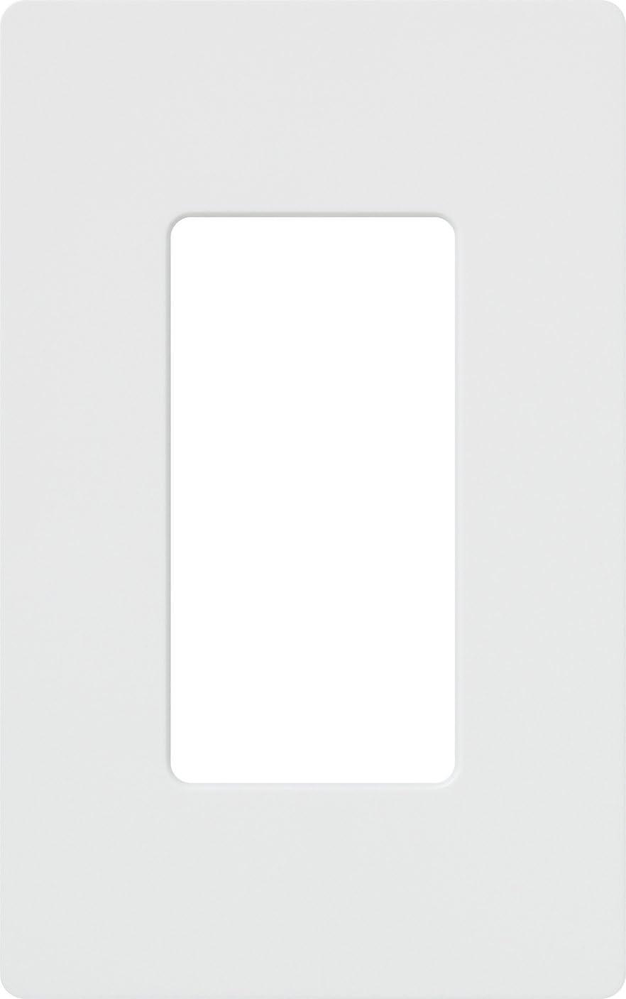 Lutron CW-1-WH Wallplate, 4.69 in L, 2.94 in W, 1 -Gang, Plastic, White, Gloss