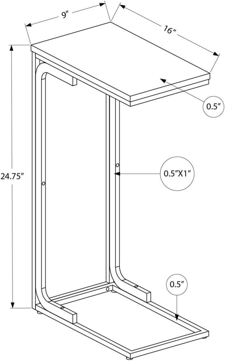 Monarch C-shaped Accent Table in Metal White