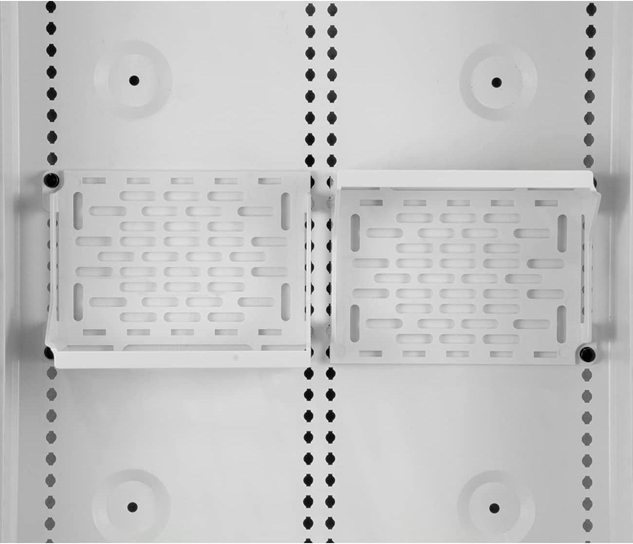 White Plastic Vented Shelf Mounting Bracket with Strap