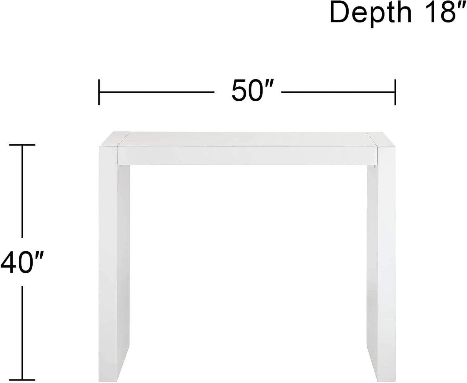 Jessa Gloss White Rectangular MDF Bar Table 54" x 22"