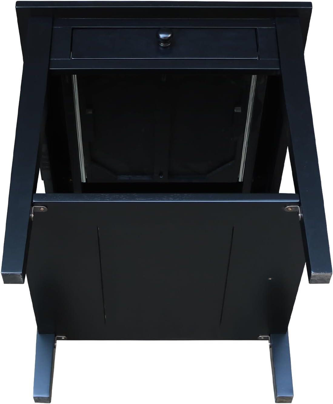 International Concepts Spencer End Table Black: Modern Square Design, Hardwood Frame, 24x24 Size, Spot Clean