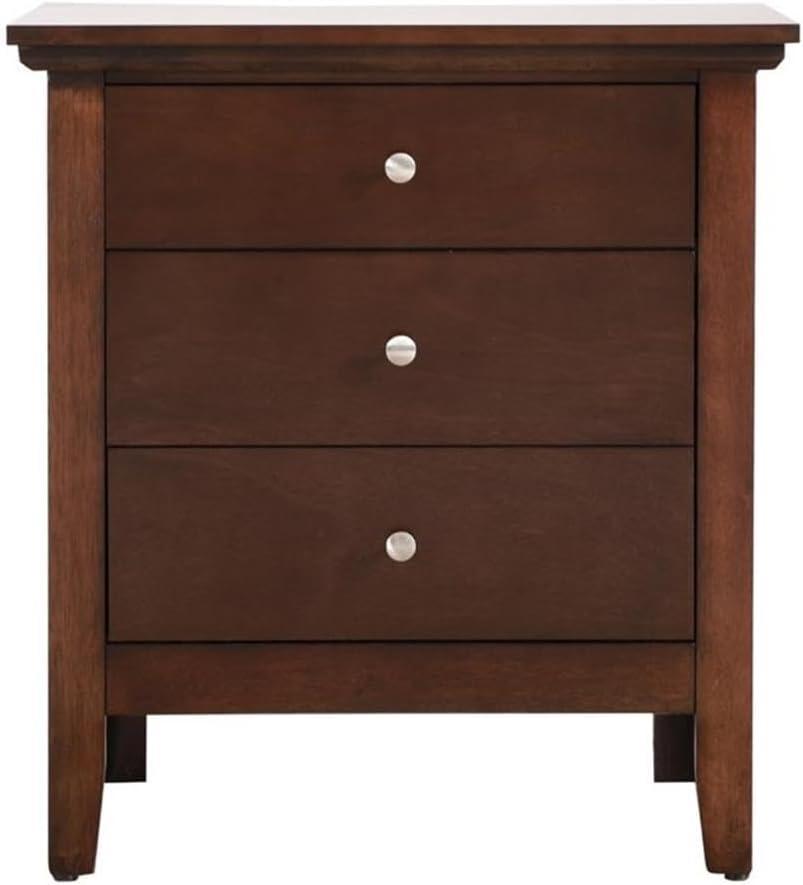 HomeStock Rustic Refinement 3 Drawer Nightstand , Cappuccino