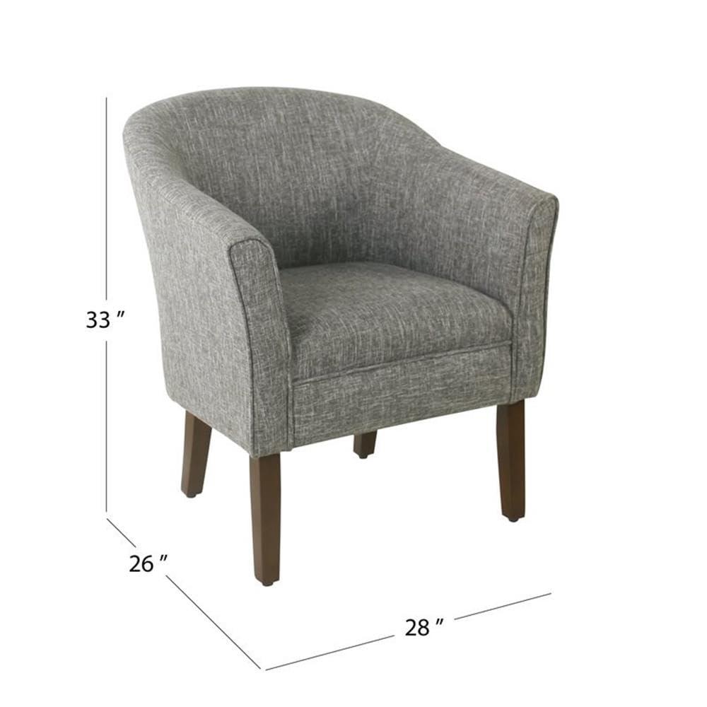 Modern Barrel Accent Chair Gray - HomePop: Upholstered Side Chair for Bedroom & Living Room, Comfort Seating