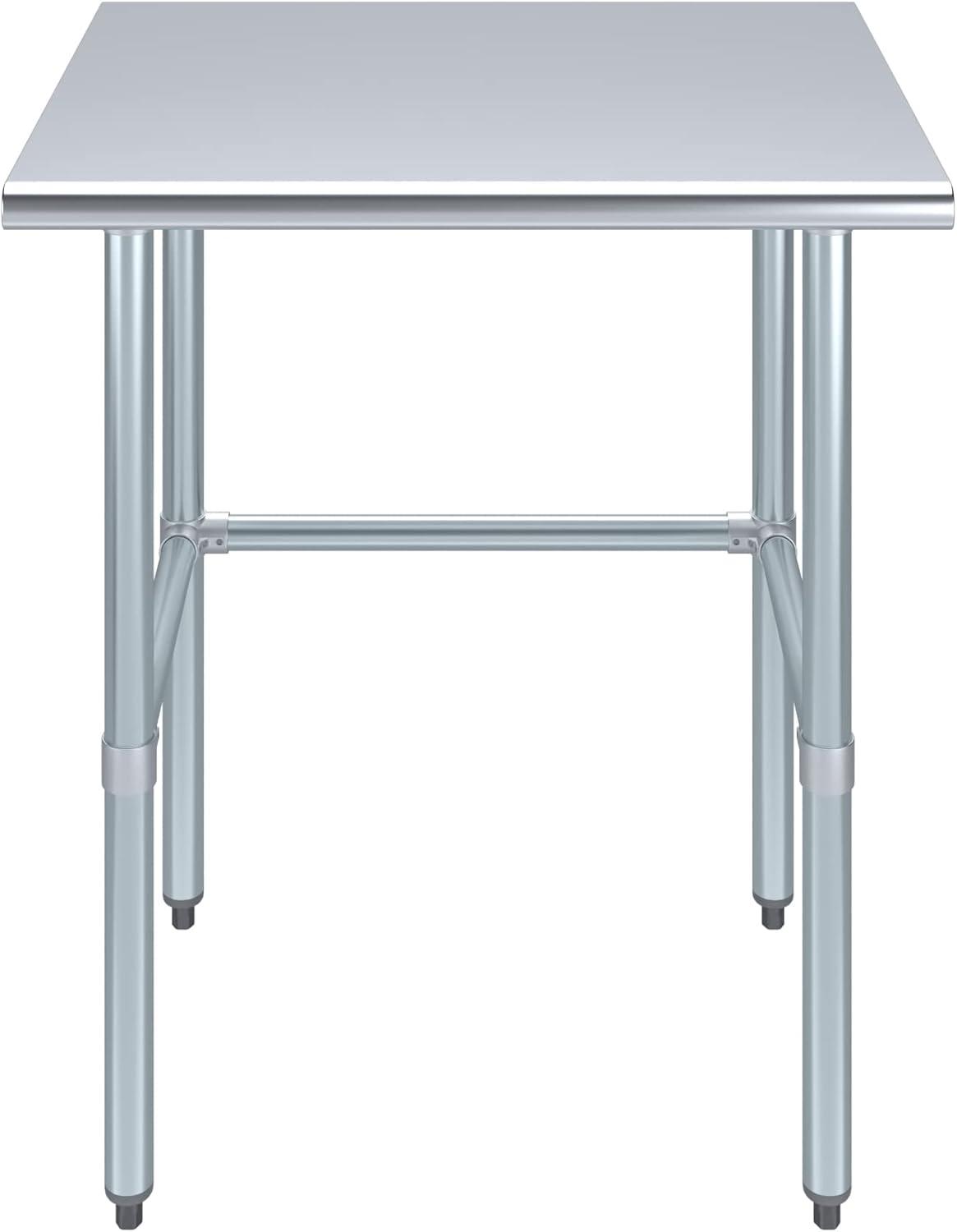 AmGood 30 in. x 24 in. Open Base Stainless Steel Work Table | Residential & Commercial