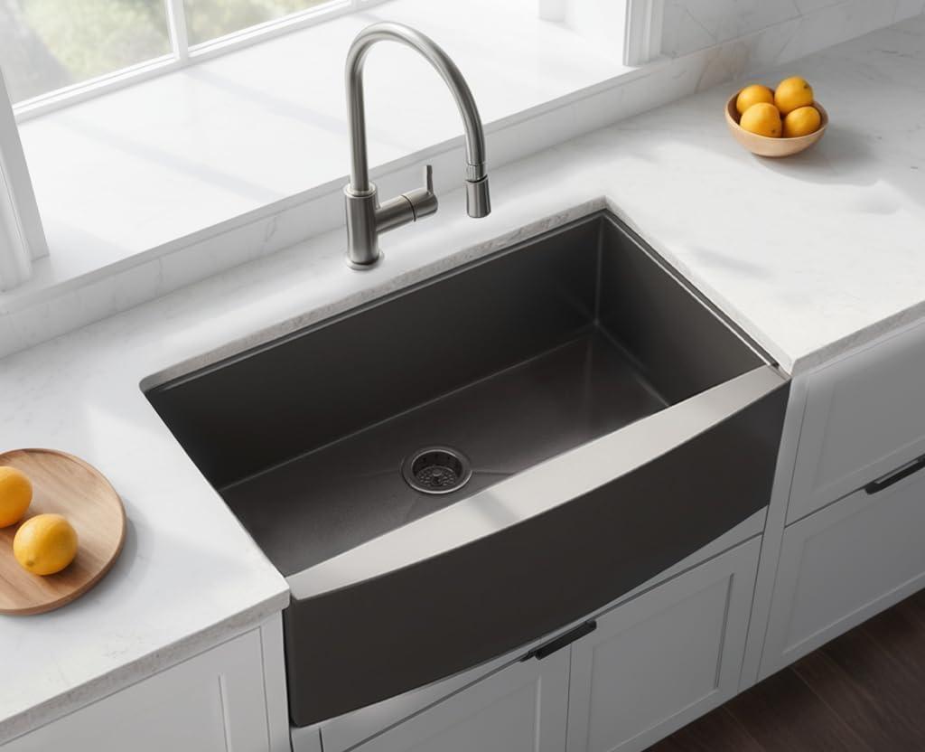 Ruvati 33-inch Apron-Front Farmhouse Kitchen Sink -Stainless Steel