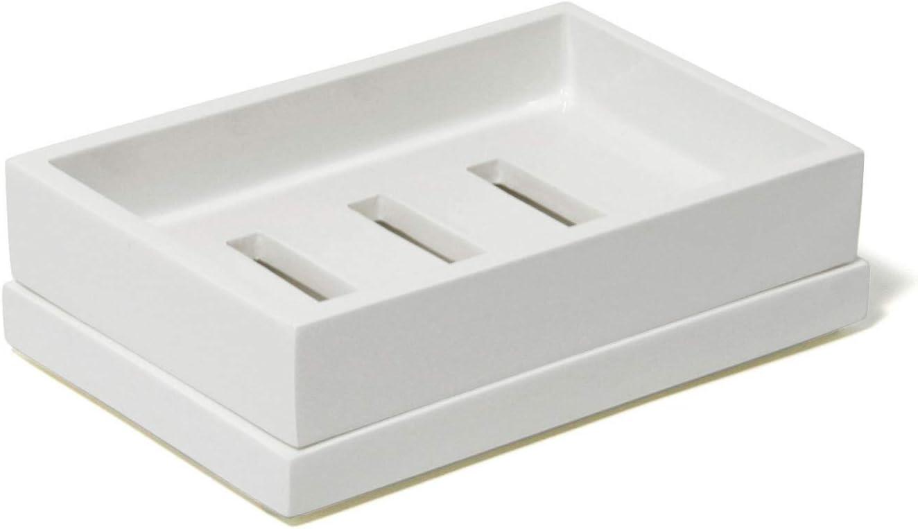 Luxe White High Gloss Lacquer Bath Soap Dish