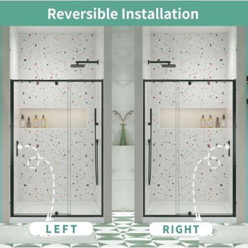 Arch Glass Designs 11DD131873LTS 38-42" W x 71" H Flush Glass Shower Door Reversible Installation