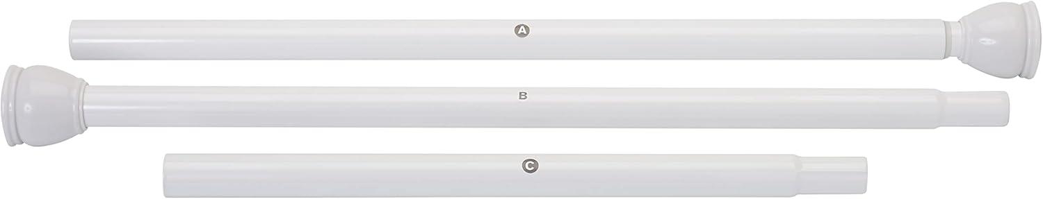 Zenna Home Rustproof Adjustable Tension Shower Curtain Rod, Adjusts from 26 to 76 Inches to Fit in Most Tubs and Showers, No Drilling Shower Rod, White