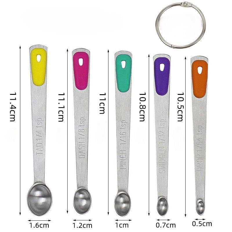 Measuring Spoons Set, Heavy Duty Stainless Steel Measuring Spoons, Mini Measuring Spoon for Cooking Baking, Tablespoon Teaspoon for Dry or Liquid Ingredients, Fits in Spice Jar,set of 5