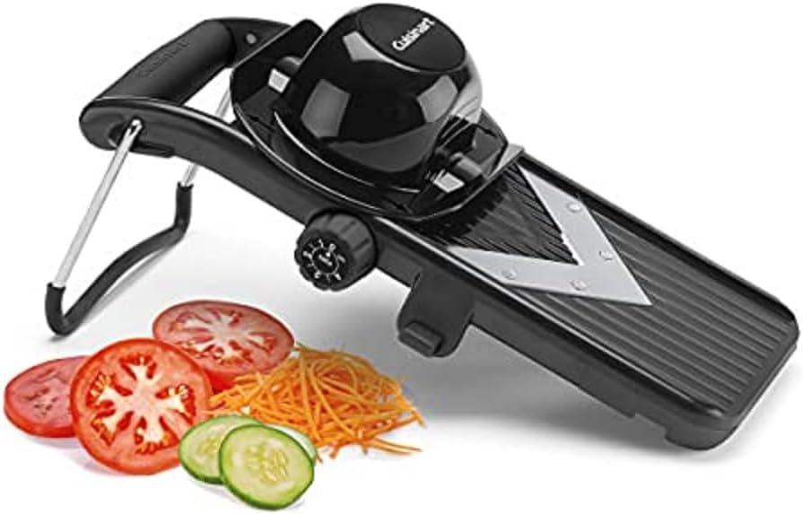 Cuisinart V-Blade Mandoline: Stainless Steel & Plastic Slicer, 2 Blades, Soft-Grip Handle, Freestanding, Black