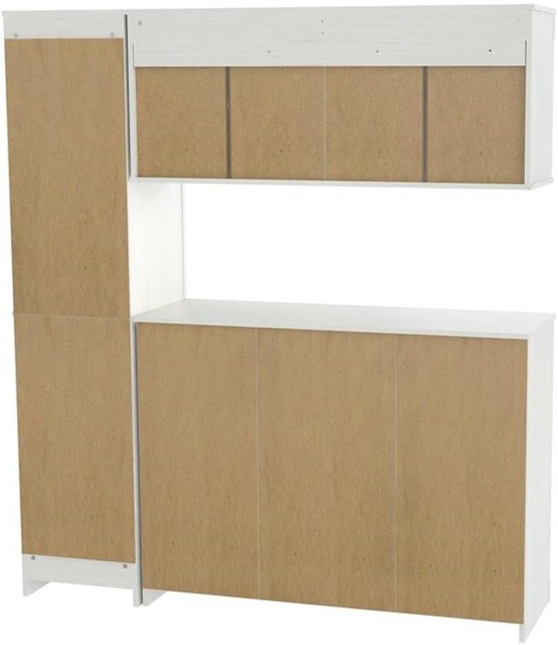 Inval Shaker Laminate 3-Piece Kitchen Cabinet System 63"W, Washed Oak