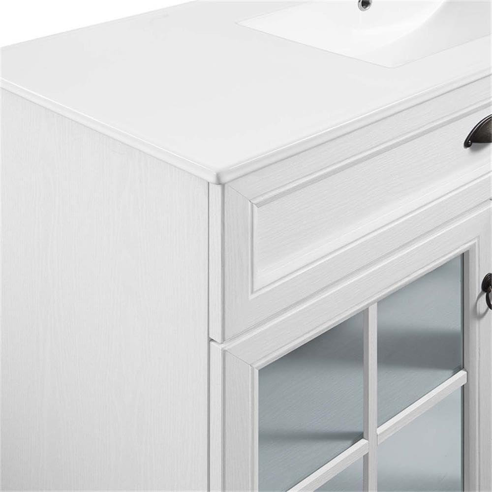 Modway Isle 48" Modern Wood Single Sink Bathroom Vanity Cabinet in White