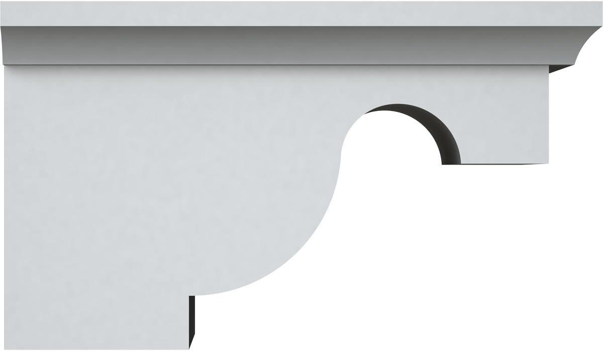 White Urethane Decorative Corbel Bracket, 6 x 7.5 x 5 Inches