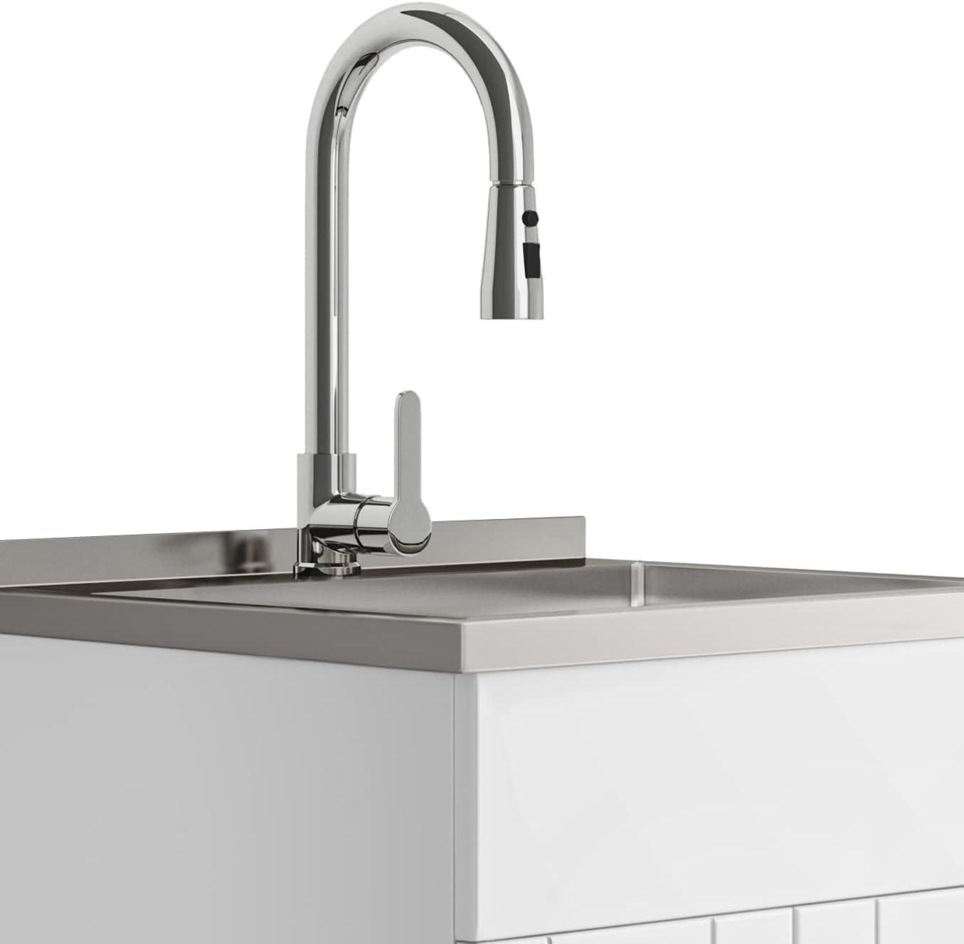 Modern Wide Shaker 24" Utility Sink & Cabinet