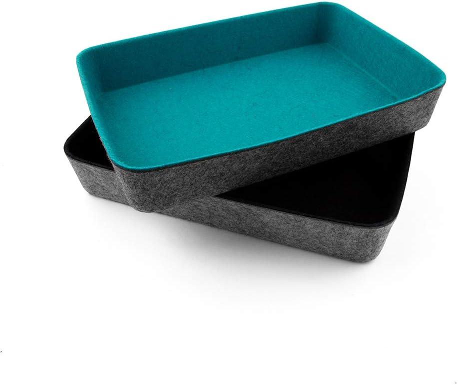 Three by Three 48072 Seattle Felt-Like-It! Wide Drawer Organizer, 10.5x7.5x1.75", Charcoal