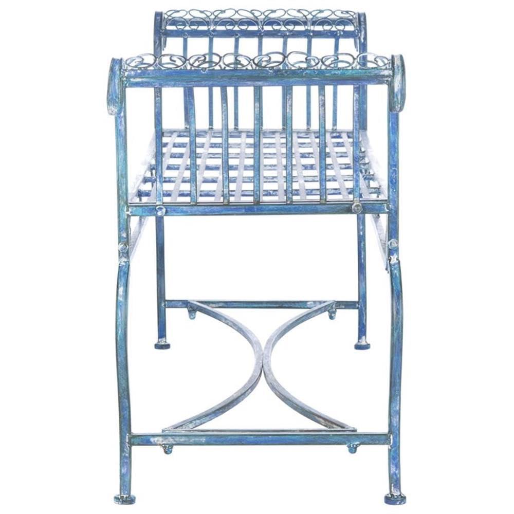 Brielle Bench - Outdoor - PAT5004 - Mossy Blue - Safavieh