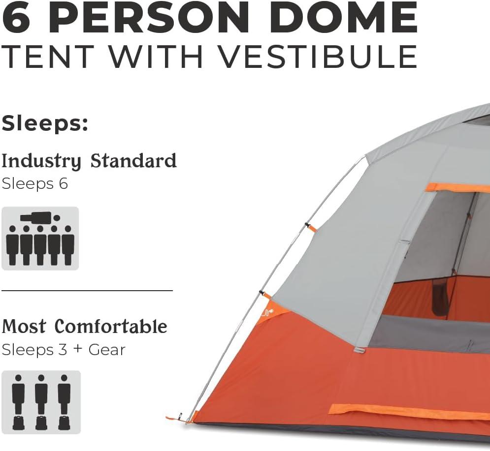 Core 6 Person Dome Tent with Vestibule