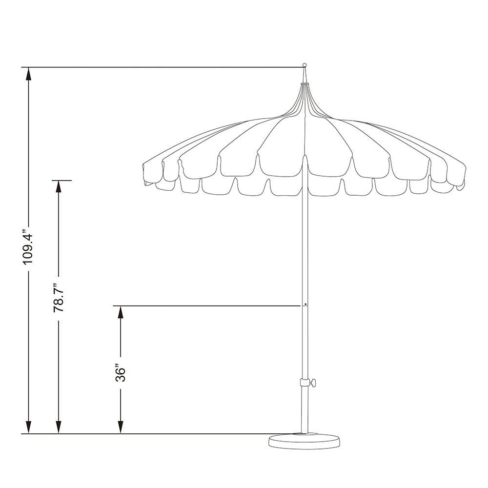 California Umbrella Pagoda 8.5-ft. Striped Pacifica Patio Umbrella