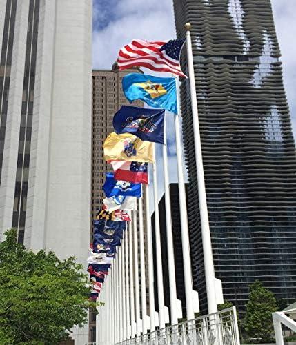 Georgia State Flag 3x5 ft, 3 Ply Polyester Double Sided GA Flag with Vibrant Print/4 Rows Hemming/Brass Grommets