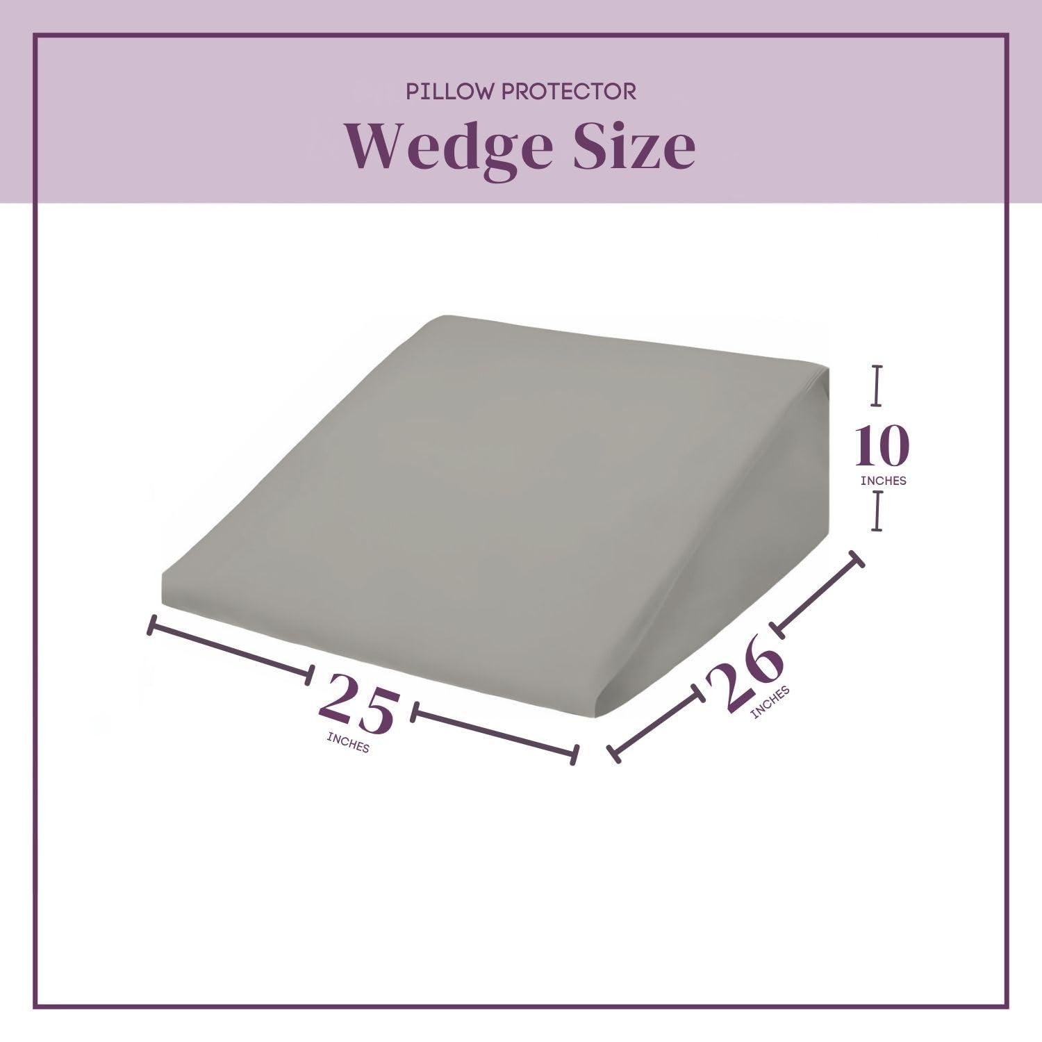 Circles Home 100% Cotton Wedge Pillow Protector with Zipper – (25x25x10x2)