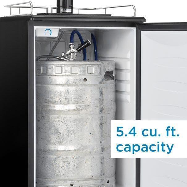 Danby Danby 5.4 Cubic Feet Silver Single Tap Half Barrel (Full Size) Freestanding Kegerator with Adjustable Temperature