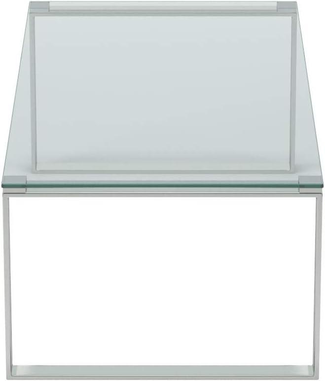 Cortesi Home Remi Contemporary Glass Coffee Table with Chrome Finish