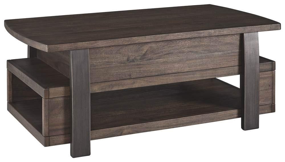 Vailbry Lift Top Cocktail Table Brown - Signature Design by Ashley: UPC 024052498875, Open Shelf, Faux Metal Legs