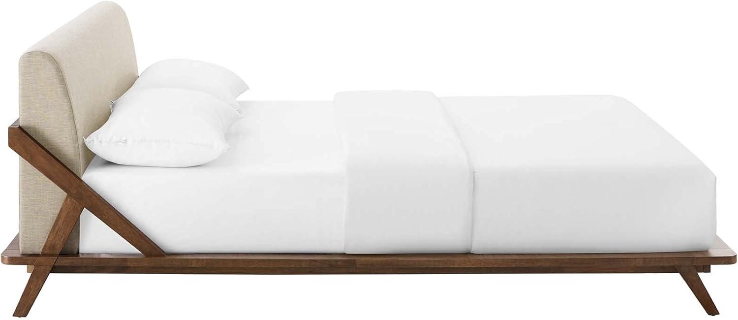 Luella Queen Upholstered Fabric Platform Bed (6047-WAL-BEI)