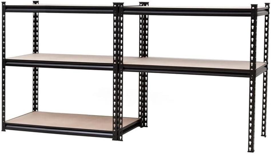 King's Rack 5-Tier Metal Boltless Storage Shelving in Black/Wooden