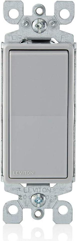 Gray Single-Pole Decora Rocker Light Switch with Steel Strap