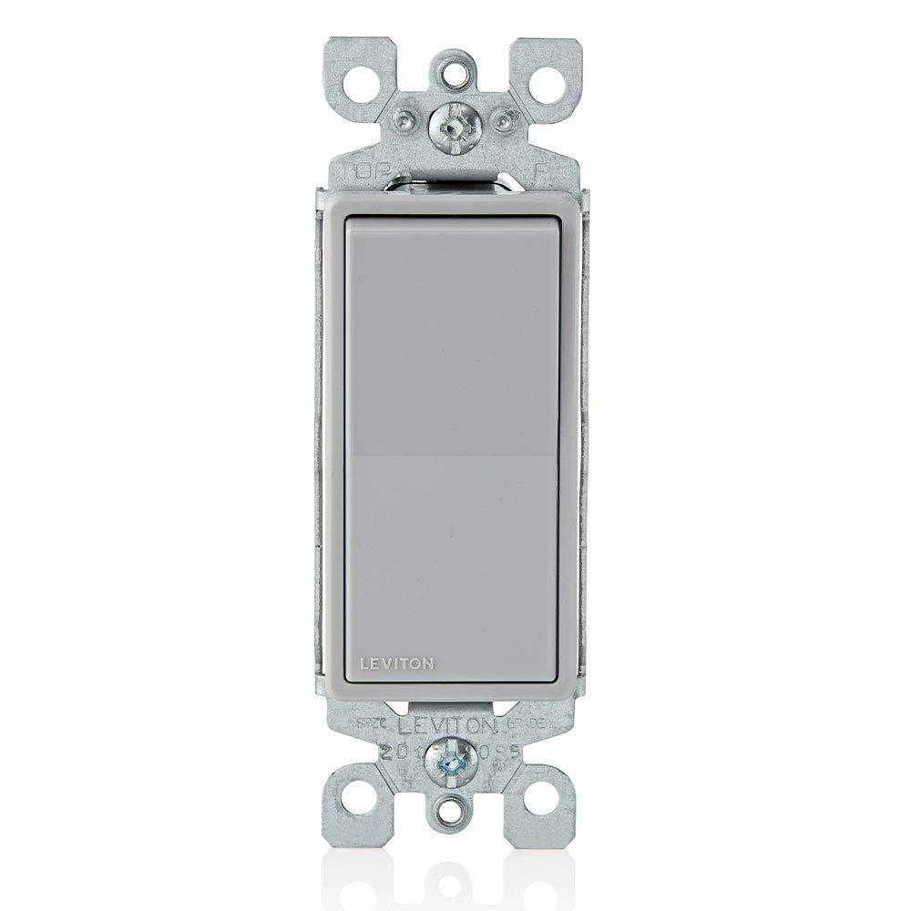 Gray Single-Pole Decora Rocker Light Switch with Steel Strap