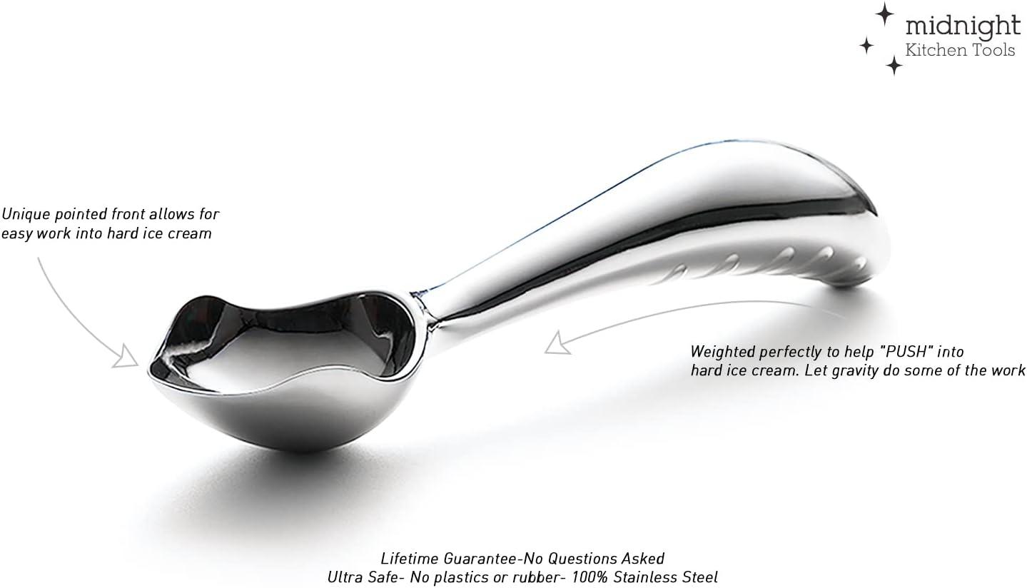 Ergonomic Stainless Steel Ice Cream Scoop with Non-slip Grip