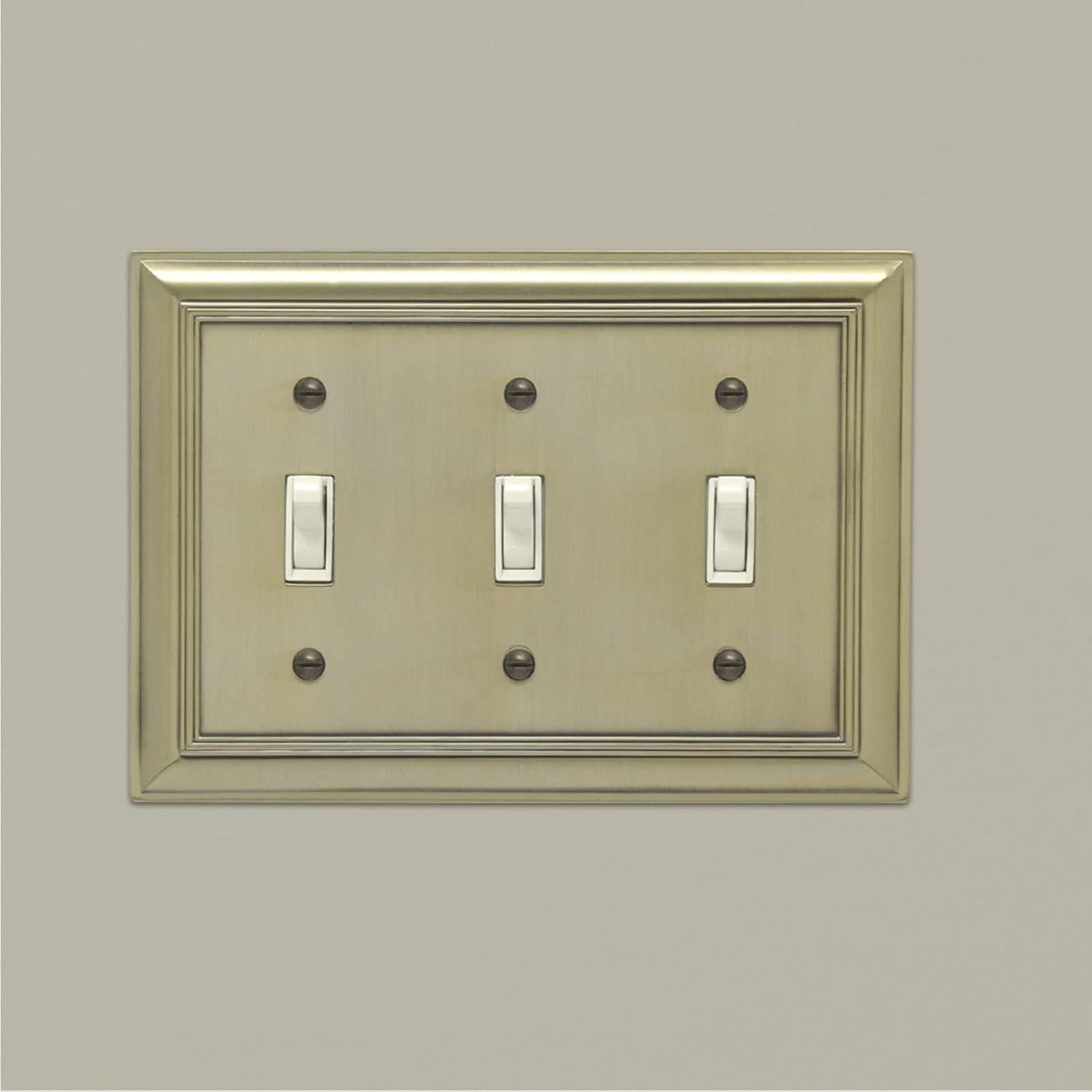 No Subject 3 - Gang Toggle Light Switch Standard Wall Plate