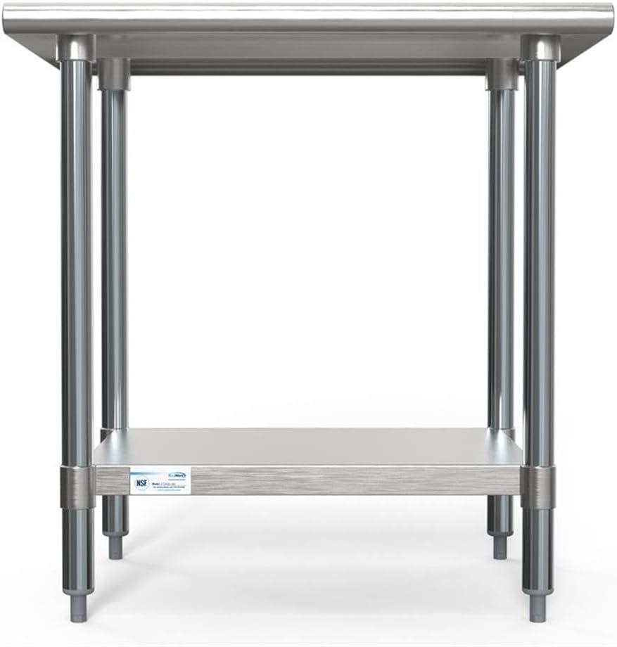 30" x 36" 18-Gauge 304 Stainless Steel Commercial Work Table with Casters, CT3036-18C.