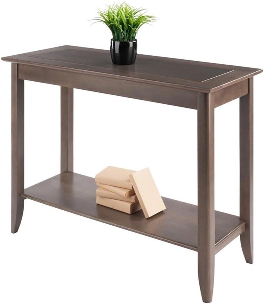 Santino Console Hall Table Oyster Gray - Winsome: Entryway Furniture with Shelf, Wood Veneer Sofa Table