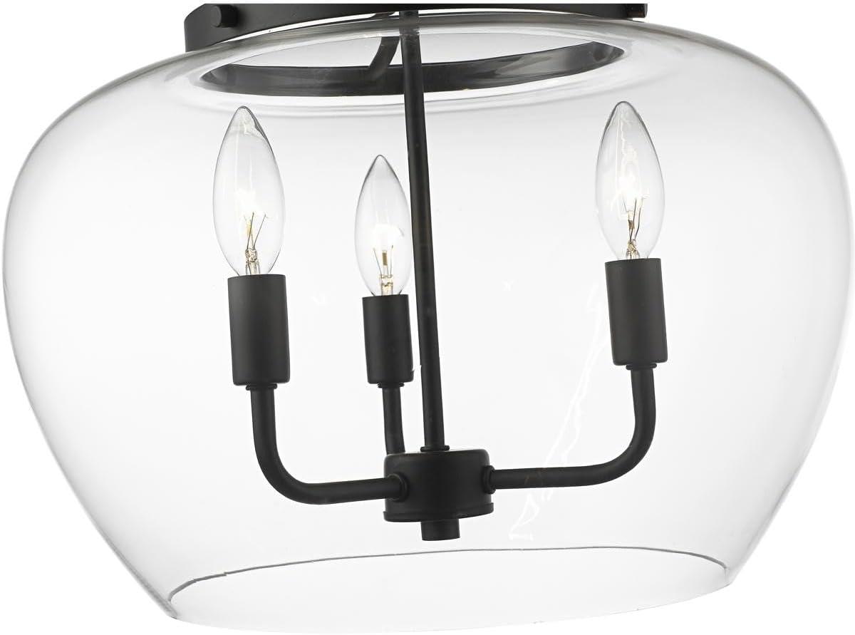 Z-Lite Joliet 3 - Light Semi-Flush Mount in  Matte Black