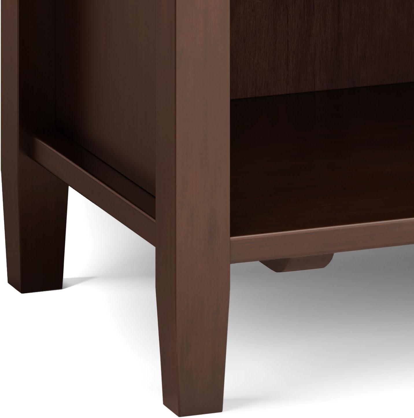 Simpli Home Warm Shaker 24"W Solid Wood Bedside Table with Two Drawers
