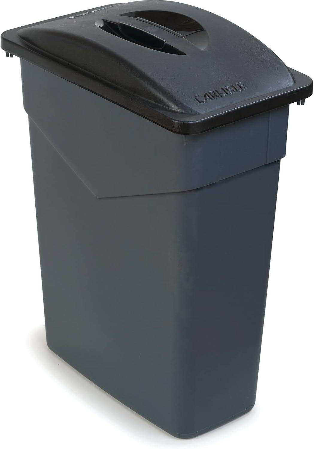 Carlisle 34201523 TrimLine Rectangle Waste Container Trash Can Only, 15 Gallon, Gray