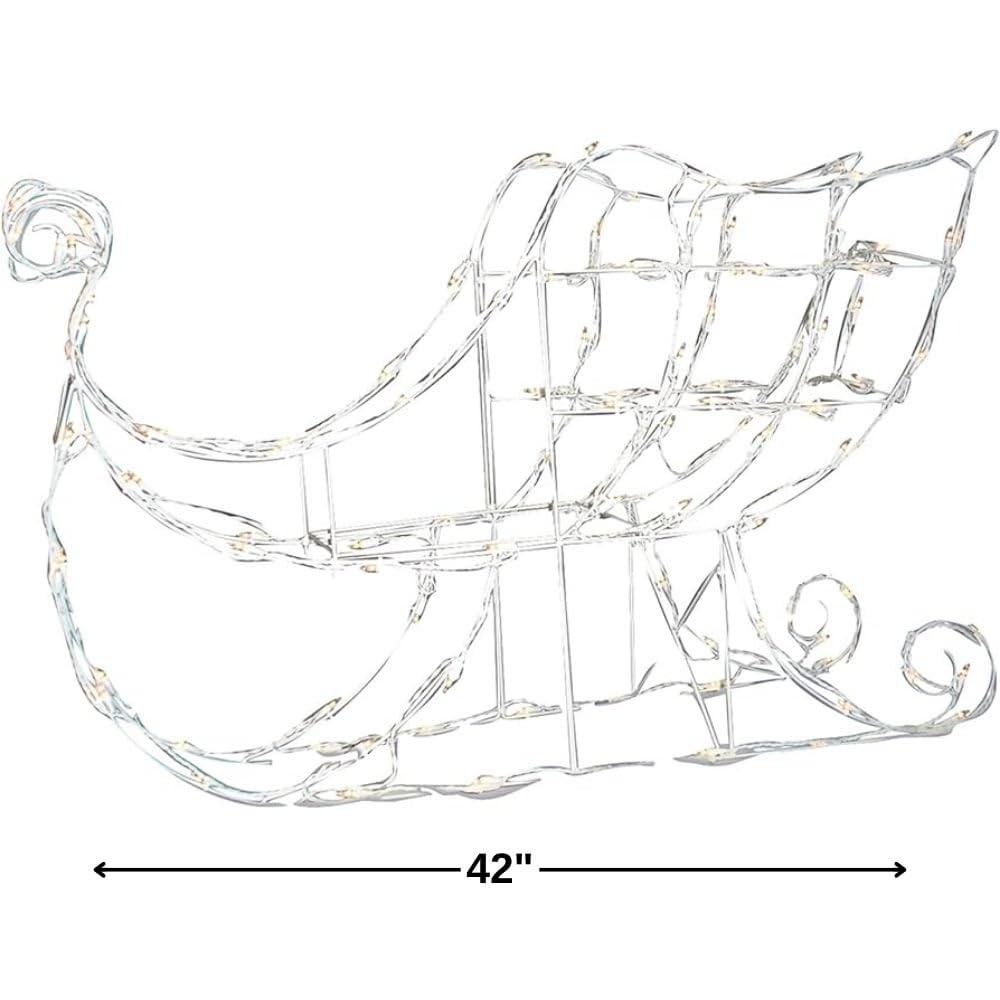 Brite Star 42 inch Width Santa Sleigh Christmas Outdoor Decorations - Light Christmas Decoration for Indoor and Outdoor