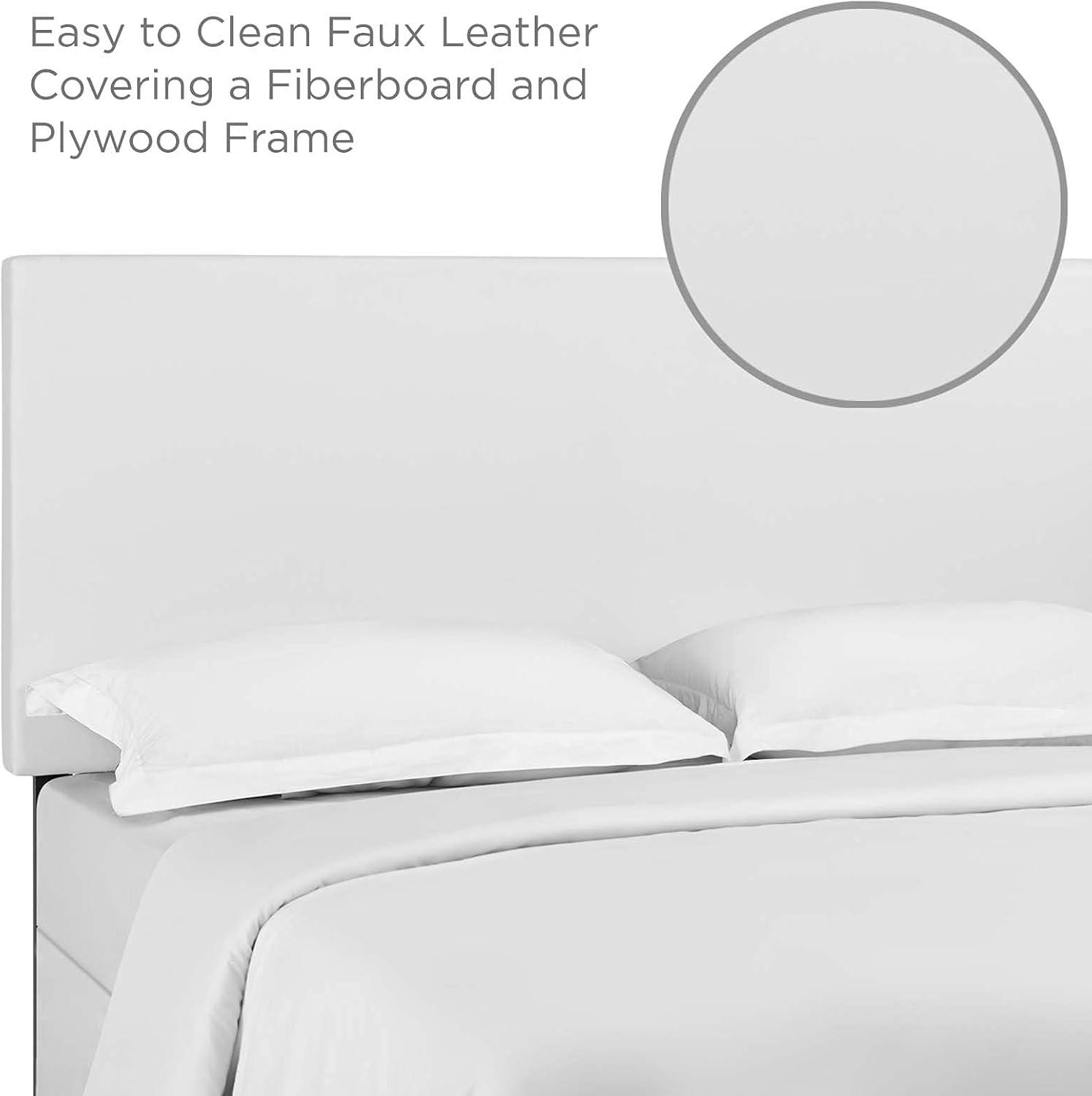 Modway Taylor Full / Queen Upholstered Faux Leather Headboard in White