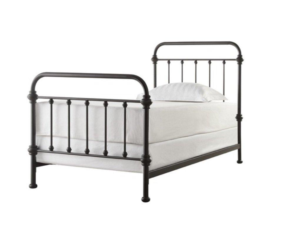 Wrought Iron Bed Frame Dark Bronze Metal Queen Size USA Vintage Look Shabby Chic French Country (Queen)