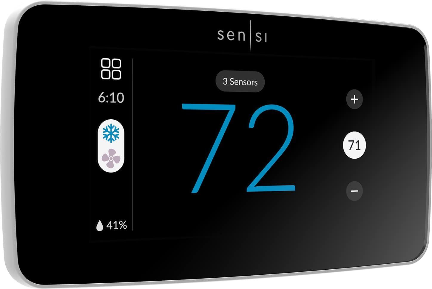 Sensi Touch 2 Black Programmable Smart Thermostat with LCD Display