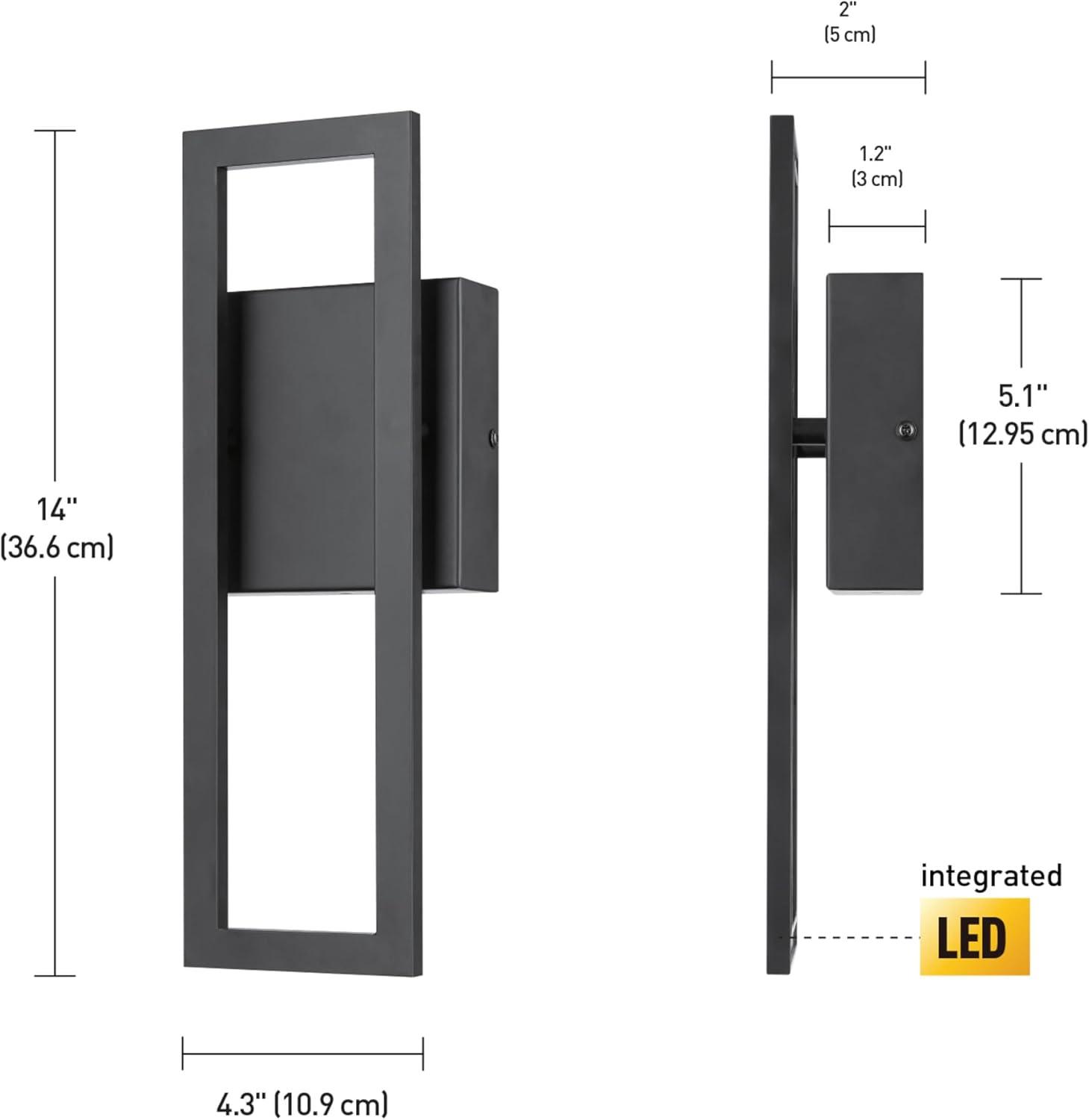 Globe Electric McKay LED Integrated Black Outdoor Indoor Wall Sconce, 51432