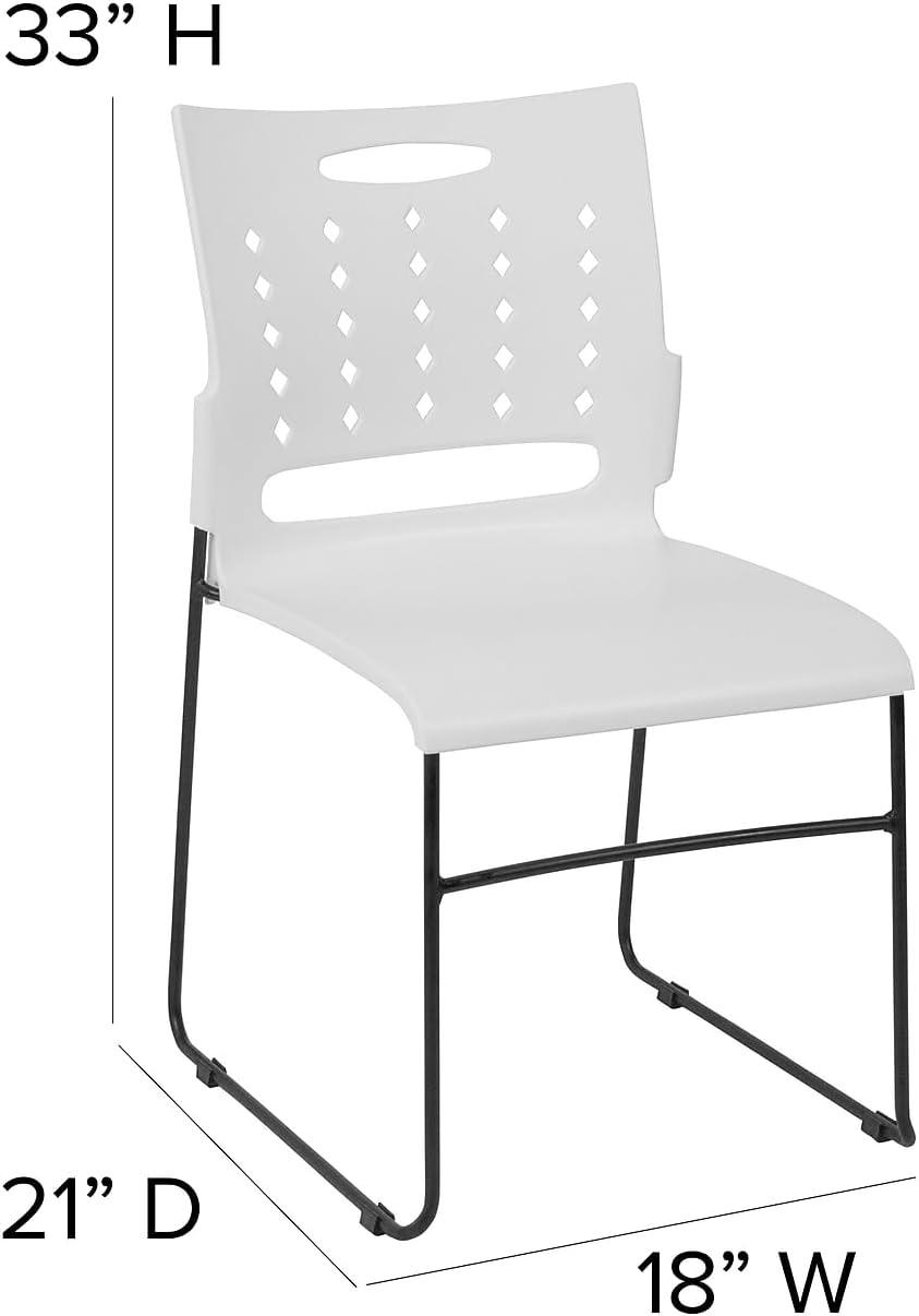 881 lb. Capacity Sled Base Stack Chair with Carry Handle and Air-Vent Back