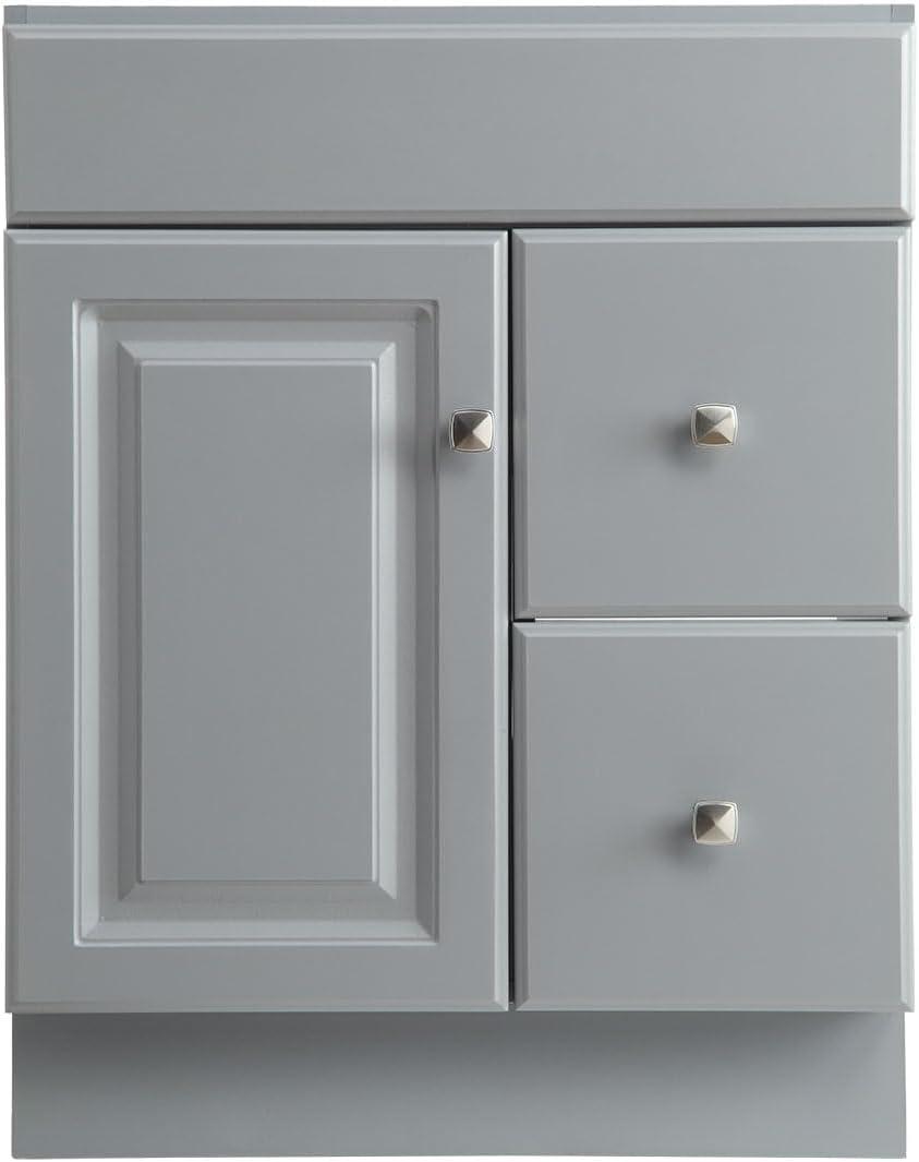 Design House 597179 Wyndham 24 Inch Unassembled 1-Door 2-Drawer Vanity without Top, Gray