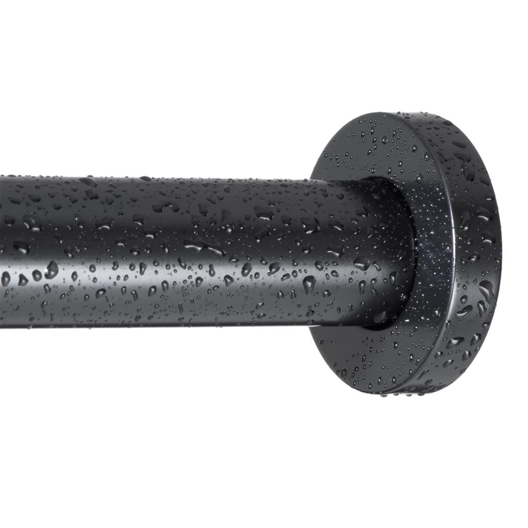 Black Adjustable Steel Tension Curtain Rod, 36-54 Inch