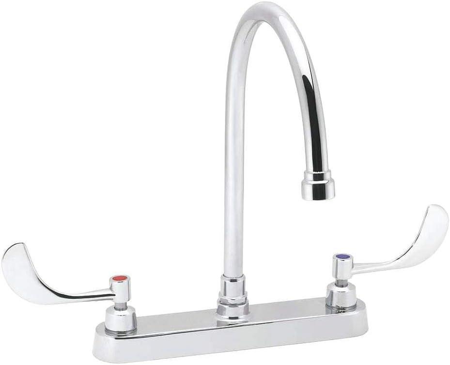 Polished Chrome Dual-Handle Gooseneck Widespread Bathroom Faucet